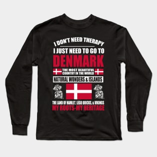 danish - DENMARK THERAPY Long Sleeve T-Shirt